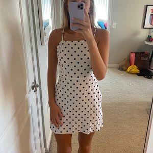 BP white and block polka dot dress